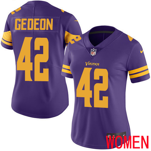 Minnesota Vikings #42 Limited Ben Gedeon Purple Nike NFL Women Jersey Rush Vapor Untouchable
